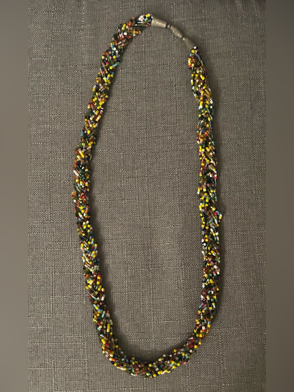 Vintage Multicolor Seed Bead Braided Necklace - Women Jewelry